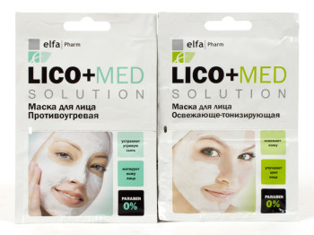 Маска для обличчя "Elfa Pharm" - Lico+Med противуг. 20мл (33318)+Lico+Med осв.-тоніз. 20мл (33264)