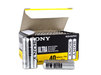 Батарейка солевая Sony New Ultra, 1.5V, AAA, R03 (цена за спайку 2шт)