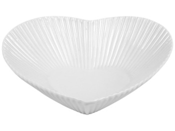 Блюдо сервировочное Heart, фигурное, фарфор, 10см, цвет белый