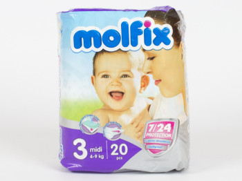 Подгузники для детей Molfix миди (4-9кг) (цена за упаковку 20 подгузников)