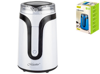 Кавомолка Maestro 150Вт, біла, автоблокування, імпульсний режим, ніж з нержавіючої сталі 50г