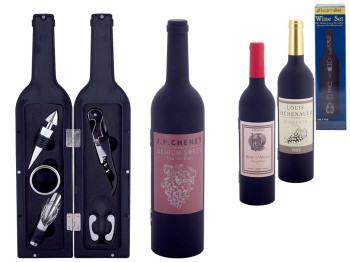 Набор сомелье для вина Kamille из нержавеющей стали, нож, штопор, кольцо, дозатор, пробка 7х7х32см