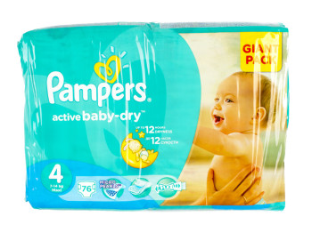 Подгузники Pampers "Active Baby-Dry Maxi" (7-14 кг) 76шт