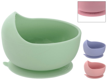 Тарелка детская глубокая силиконовая на присоске Stenson Kids 12см 300мл