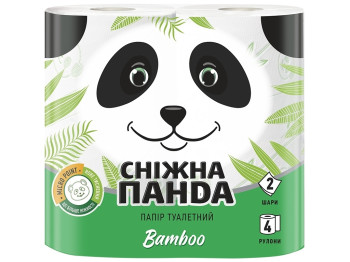 Бумага туалетная Сніжна панда Bamboo двухслойная (цена за упаковку 4 рулона)