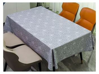 Клеёнка Style, ПВХ на тканевой основе, 1.40×20 м, с цветочным узором, цвет серый