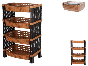 Этажерка Violet House Роттанг Эко Cream, для овощей, 4 яруса, 8690067685771