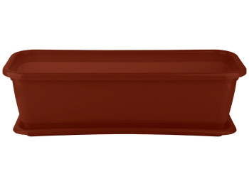 Горшок для цветов балконный с подставкой №0 470x190мм (цвет коричневый) Консенсус