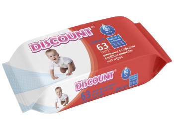 Вологі серветки дитячі "Discount" "З екстрактом ромашки" 63шт