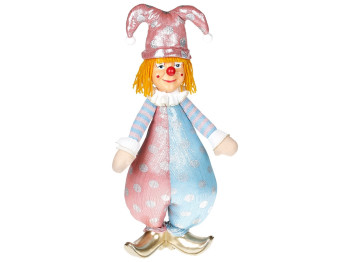 Новогодняя игрушка Клоун, 22x14x47см, цвет - розовый с голубым