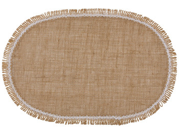 Салфетка-плейсмат льняная с кружевом Natural Lace натуральный беж, 30×45см