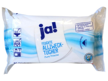 Салфетки Ja! влажные Pure Frische, 80 штук