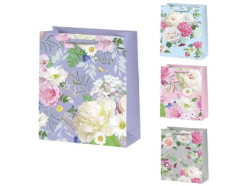 Пакет подарочный бумажный L Flowers, 31х41х12см