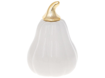 Декор Гарбузик, 11,5см, колір - білий глянець із золотом