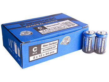 Батарейка солевая Panasonic General Purpose 1,5V, C, R14BER (цена за спайку 2шт) 5410853028581
