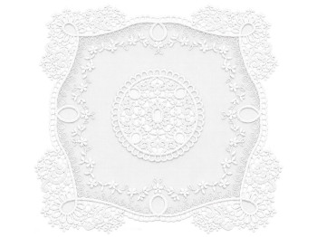 Салфетка сервировочная кружевная Classic Lace молочно-белая, 35×35 см
