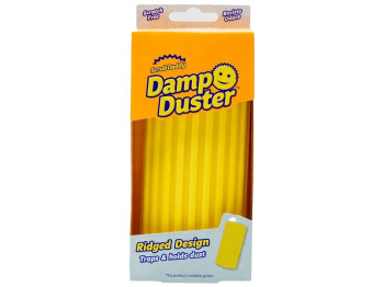 Губка для пыли Scrub Daddy Damp Duster, рельефная, многоразовая, удерживает пыль, цвет желтый