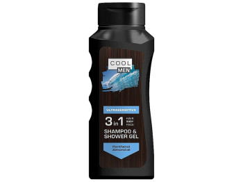Гель-шампунь Cool Men Ultrasensitive 2 в 1, с D-пантенолом и миндальным маслом, 400мл