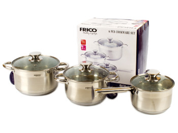Набор кастрюль "Frico" нерж. сталь (цена за набор 3 предмета) FR1432