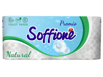 Бумага туалетная Soffione "Fresh Natural" трехслойная (цена за упаковку 8 рулонов)