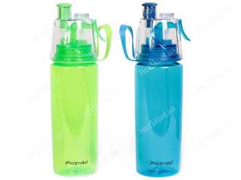 Бутылка спортивная для воды Kamille из пластика (тритан) 570мл (цвета ассорти)