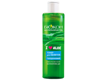 Тонер для обличчя гіалуроновий Біокон I love aloe 200мл