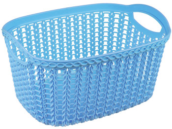 Корзина ажурная универсальная Efe Plastics Косичка (цвет голубой) 2,5л 24,5*18,5*12см