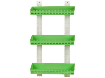 Полиця R plastic Ротанг, пряма, 3 яруси, салатова, 13307
