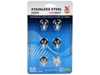 Гачки самоклеючі, нержавіюча сталь, діаметр 1см (ціна за набір 6шт)