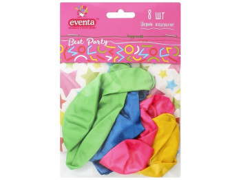 Шарики воздушные Eventa, D30см, разноцветные (цена за упаковку 8шт)