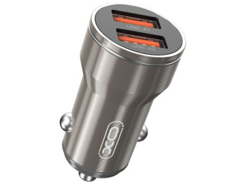 Автомобильное зарядное устройство XO CC48 Metal 2USB Цвет Стальной