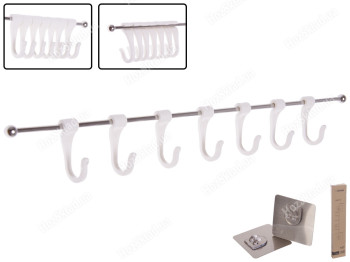 Вішалка настінна металева 7 гачків 39,5х4,5см