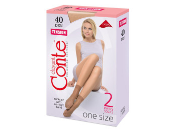Носки женские Conte "Tension" 40 den, 2 пары, р. 23-25 (36-38 р.), цвет natural