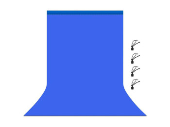 Тканинний фон Puluz PU5206 3х6 м, поліестер, щільність 75D, матова поверхня, колір синій