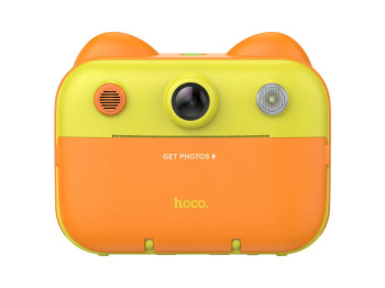 Камера дитяча Hoco DV204, термодрук 57мм, дисплей 2.4", слот TF до 64GB, 1200mAh, колір жовтий