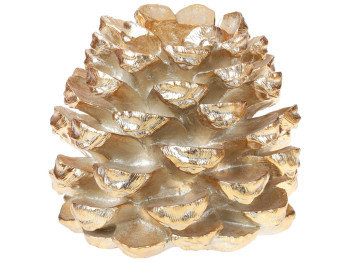 Декоративный подсвечник на одну свечу Шишка, 25см, цвет – золото