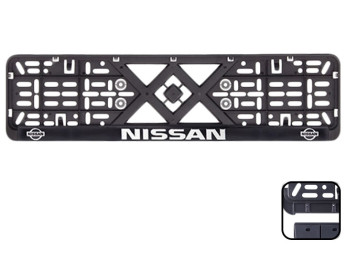 Рамка номера пластиковая с хромированной рельефной надписью NISSAN