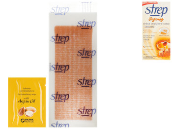 Воскові смужки для депіляції тіла Strep Sugaring Коричневий цукор і бджолиний віск, 20шт