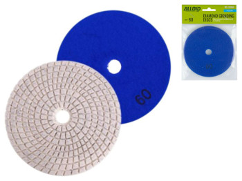 Круг алмазный шлифовальный на липучке 12,5см, зерно 60, Alloid