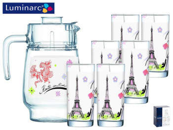 Набор для напитков Luminarc Haute Couture Pink графин 1,6л и 6 стаканов 270мл (цена за 7пр.) 49134