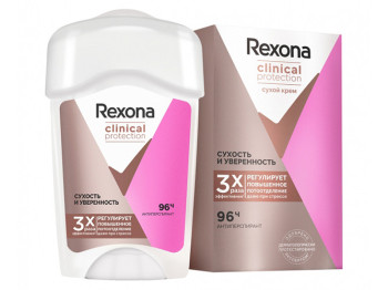 Сухой антиперспирант-крем Rexona Clinical Protection Сухость и уверенность 45мл