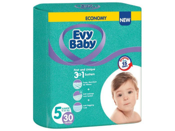 Підгузники дитячі Evy Baby Elastic Twin Junior, розмір 5 (11-25кг) 30шт