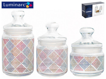 Набор банок Luminarc Alto Rubis 3шт (500мл, 750мл, 1л) 27753