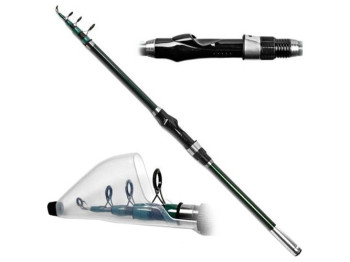 Спінінг телескоп Re Navigator, карбон, тест 50-80г, 6 колін, 2,7м, колір чорно-зелений