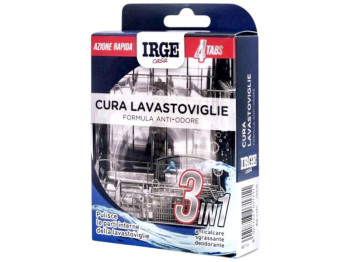 Таблетки для очищення посудомийних машин Irge Cura Lavastoviglie, 3 в 1, 4шт