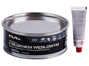 Шпаклевка с углеродным волокном Polfill с отвердителем, 1кг (43220)