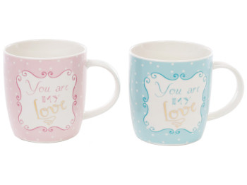 Кружка фарфоровая Валентинка, 400мл, 2 вида