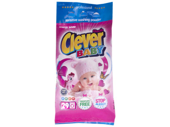 Пральний порошок безфосфатний дитячий Clever Baby 2,2 кг Польща