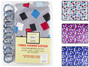 Штора в ванную с 10 кольцами 170х180см