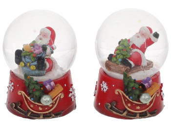Скляна куля з водою Санта, 2 дизайни, 5,4 см (ціна за 1шт)